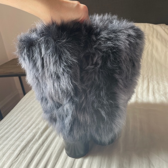 Stuart Weitzman Heel Boots with Furry Trim - Picture 4 of 10